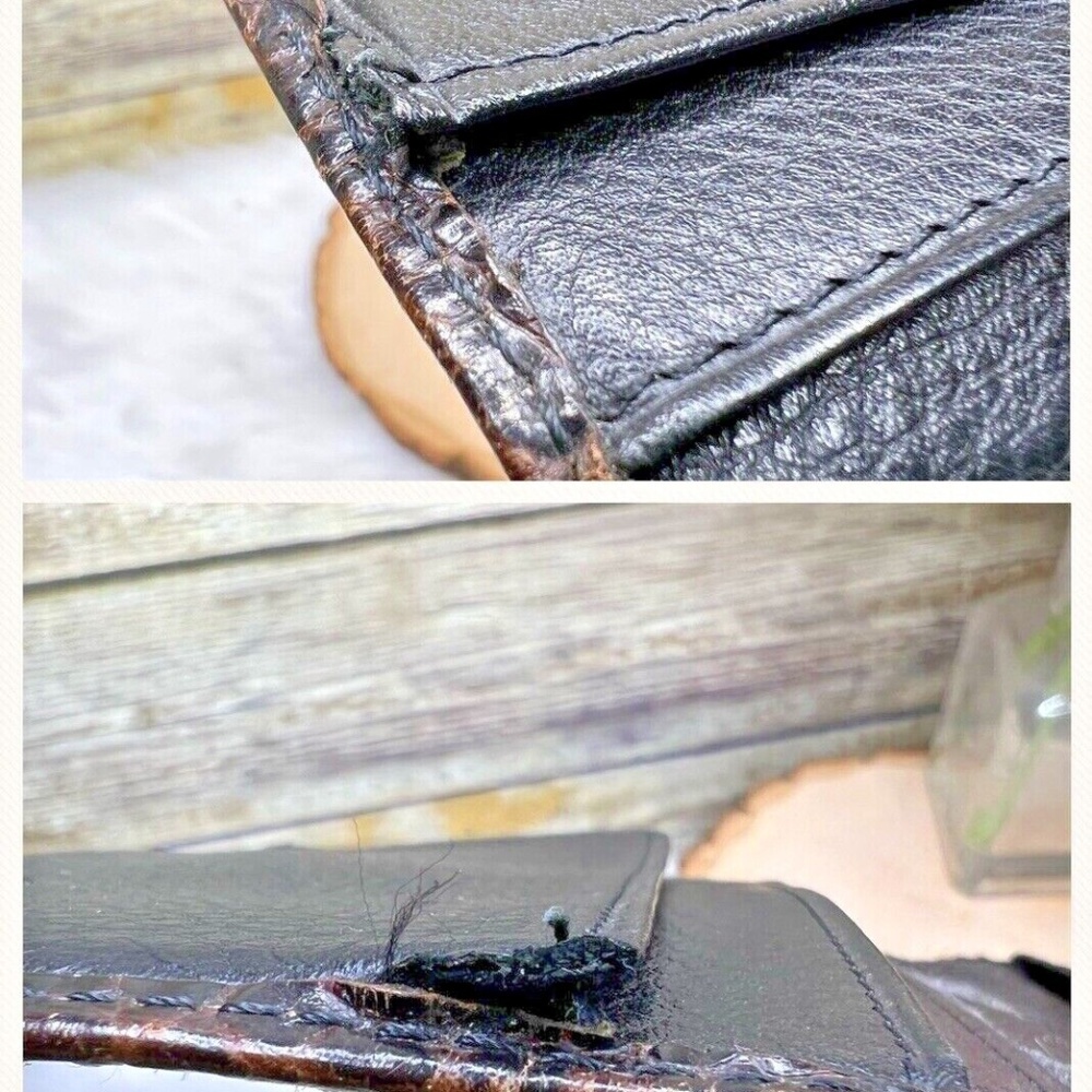 Vntg Brighton Brown Croc Embossed Leather Wallet Folder Folio Journal Case Cover - Picture 11 of 11